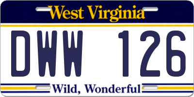 WV license plate DWW126