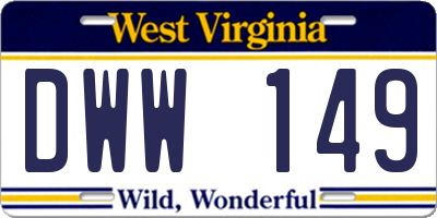 WV license plate DWW149