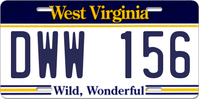 WV license plate DWW156
