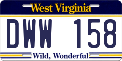 WV license plate DWW158