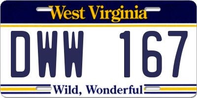 WV license plate DWW167