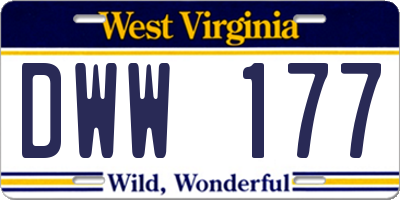 WV license plate DWW177