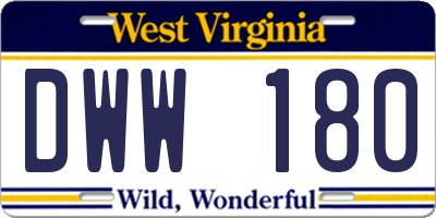 WV license plate DWW180