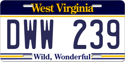 WV license plate DWW239