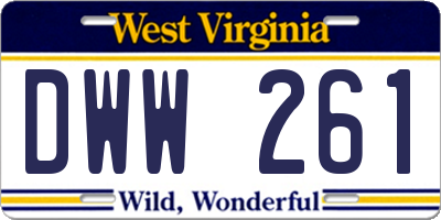 WV license plate DWW261