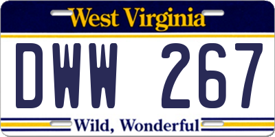 WV license plate DWW267