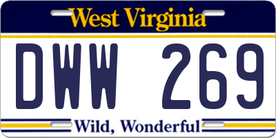 WV license plate DWW269