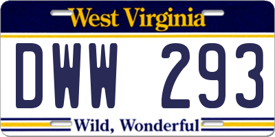 WV license plate DWW293