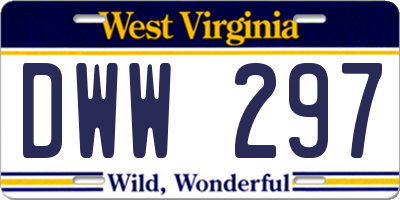 WV license plate DWW297