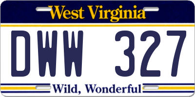 WV license plate DWW327
