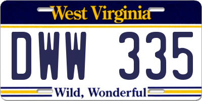 WV license plate DWW335