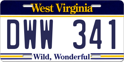 WV license plate DWW341