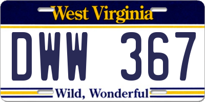 WV license plate DWW367
