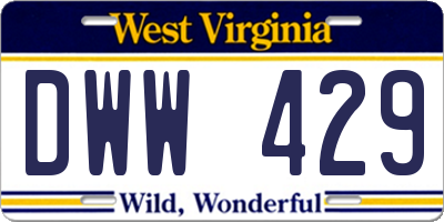 WV license plate DWW429