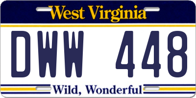 WV license plate DWW448