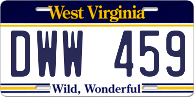 WV license plate DWW459