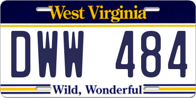 WV license plate DWW484