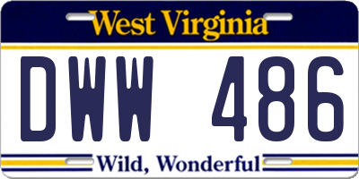 WV license plate DWW486