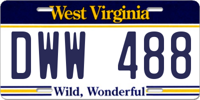 WV license plate DWW488