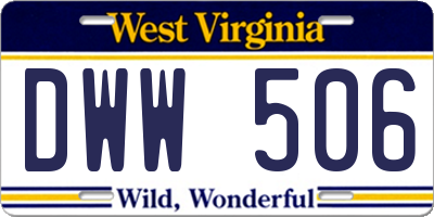 WV license plate DWW506