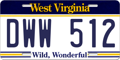 WV license plate DWW512