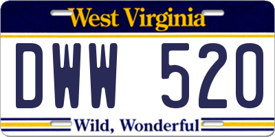 WV license plate DWW520