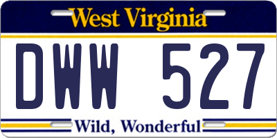 WV license plate DWW527