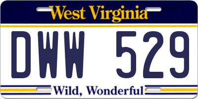 WV license plate DWW529