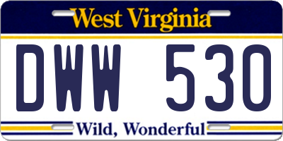 WV license plate DWW530