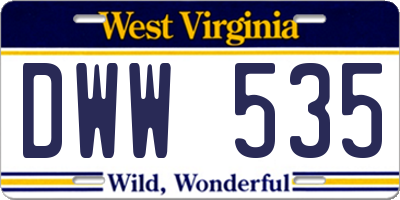 WV license plate DWW535