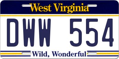 WV license plate DWW554