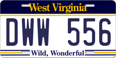 WV license plate DWW556