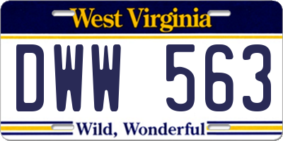 WV license plate DWW563