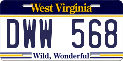 WV license plate DWW568