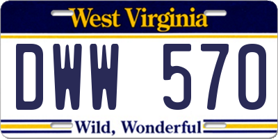 WV license plate DWW570