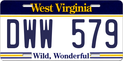 WV license plate DWW579