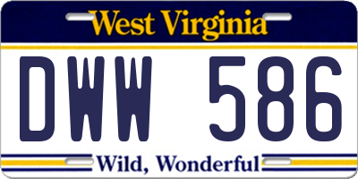 WV license plate DWW586