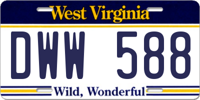 WV license plate DWW588