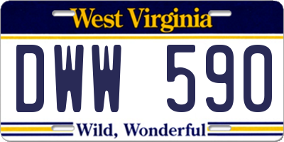 WV license plate DWW590