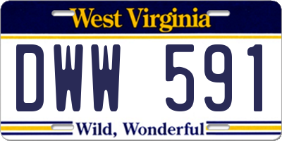 WV license plate DWW591