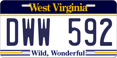 WV license plate DWW592