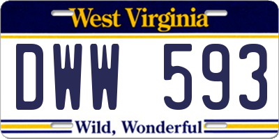 WV license plate DWW593