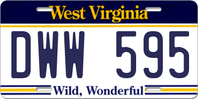 WV license plate DWW595