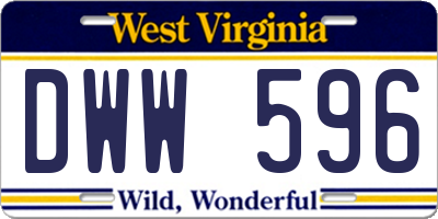 WV license plate DWW596