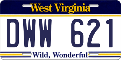 WV license plate DWW621