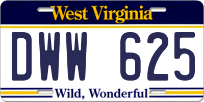 WV license plate DWW625