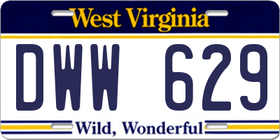 WV license plate DWW629