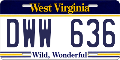 WV license plate DWW636