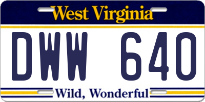 WV license plate DWW640