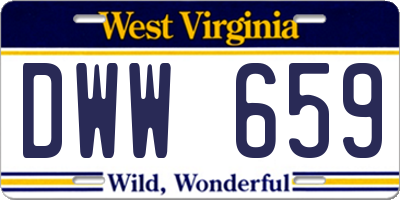 WV license plate DWW659